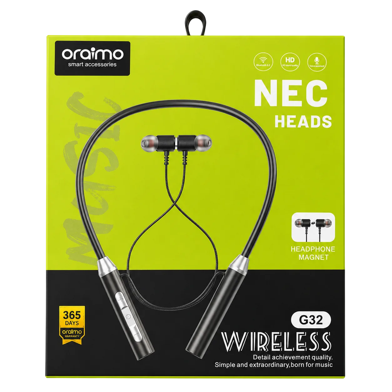 oraimo G32 Neckband Wireless Headset – Bluetooth 5.2