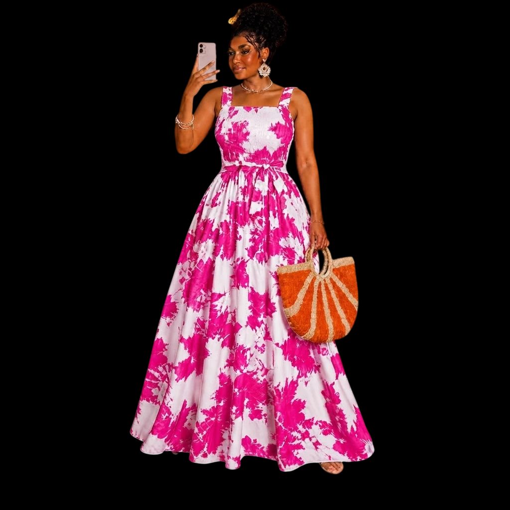 Tie-Dye Smocked Maxi Dress