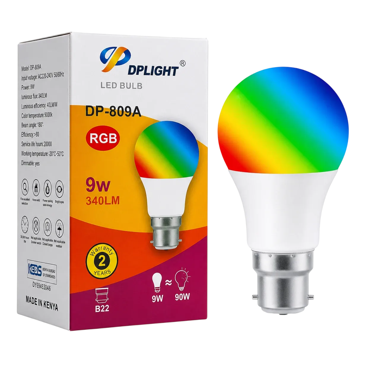 DPLIGHT DP-809A RGB LED Bulb – 9W